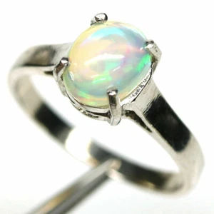 Shola Genuine Natural Fine Opal Ring Medium Play of Colors Size 17.9 R760 - Picture 1 of 3
