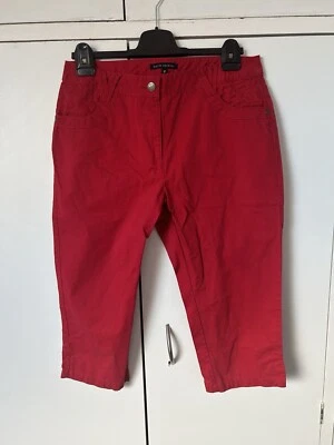 David Emanuel Red Cropped Trousers Size 12 - Image 1 of 4