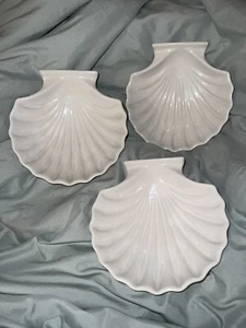 3 Coastal Scalloped Shell Seafood Hors D'oeuvre Dish Japan Oven Safe 6.5” - Picture 1 of 3