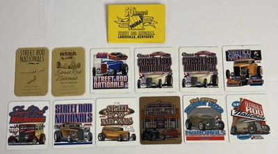 NSRA Street Rod Nationals Plaque 批量 12 个牌匾 一些金色和 1 个纽扣 2008 年以上 — 第 1/4 张图片