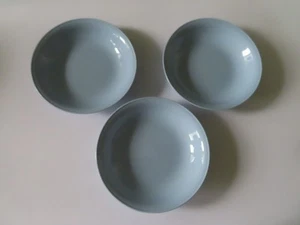 3 Homer Laughlin Skytone blau 7 5/8" Coupe Suppenschüsseln - Bild 1 von 5