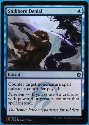 Stubborn Denial FOIL Khans of Tarkir NM Blue Uncommon CARD (508049) ABUGames - Image 1 of 2