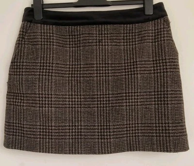 JACK WILLS LINED WOOL BLEND MINI SKIRT, SIZE 14, VELVET FEEL WAISTBAND - Image 1 of 3