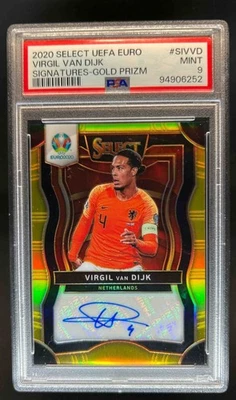 2020 Select UEFA Euro Virgil van Dijk Signatures Gold Prizm Auto #5/5 PSA 9 - Image 1 of 2