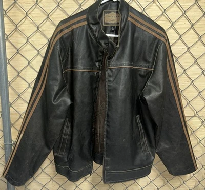 Chaqueta de cuero vintage Arizona Jean Original Company marrón motociclista para hombre talla L Foto 1 de 4