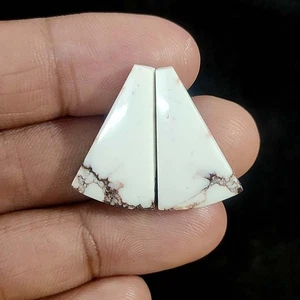 Par de pendientes de cabujón de jaspe caballo salvaje natural de 25,50 quilates suministro 23X15X4 mm - Imagen 1 de 6