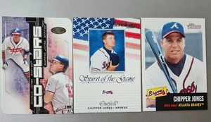 Chipper Jones 3 Card Lot 2002 Fleer / 2002 Donruss / 2002 Topps Heritage - Picture 1 of 4