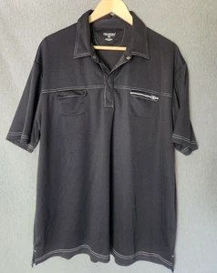 Men's Preppy OGIO Black Polo Short Sleeve Shirt Front Pockets W/Issue Read Sz 2X - Picture 1 of 16