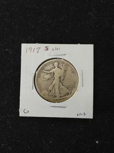 1917 S Obverse Walking Liberty Half Dollar G - Picture 1 of 6