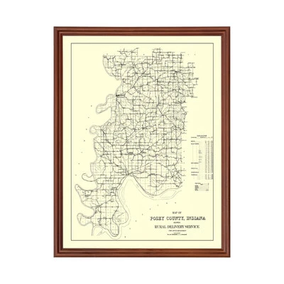 Old Map of Posey County, IN 1909 - Vintage Indiana Art - Image 1 of 4