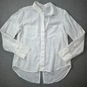 Bella Dahl weiches weißes Button Down Top Gr. M Freizeit Alltag Hemd Relaxed Fit - Bild 1 von 10