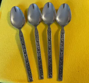 INTERPUR MEXICALI ROSE Stainless Set of 4 Teaspoons Japan Black Accent INR1 - Picture 1 of 6