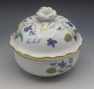 HAVILAND LIMOGES IMPERATRICE EUGENIE PORCELAIN SUGAR BOWL CANDY BOX ROSE FINIAL - Picture 1 of 8