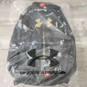 Under Armour UA Hustle 3.0 Camo Black Metallic Gold Backpack Gym Travel School - Picture 1 of 10