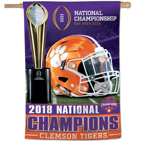 CLEMSON TIGERS 2018 NATIONAL CHAMPIONS 28"X40" BANNER FLAG NEW WINCRAFT Cover