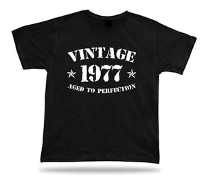 Vintage 1977 Top Senior T-Shirt Print Happy Birthday Geschenk - Bild 1 von 8