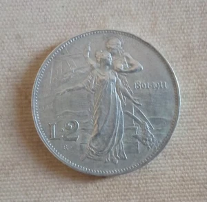 Italy 2 lire 1911, 50th Anniversary of the Kingdom (1861-1911) Silver KM#52 - Picture 1 of 4