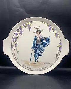 VILLEROY & BOCH DESIGN 1900 VITRO PORCELAIN TAB HANDLE CAKE PLATE 12 7/8" - Picture 1 of 3