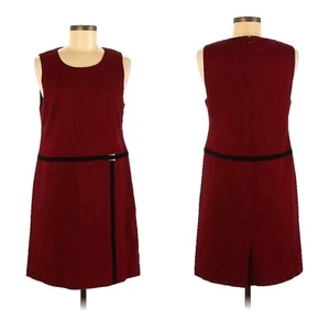 TALBOTS Red Black Wool Blend Sleeveless Sheath Dress Size 6P - Picture 1 of 7