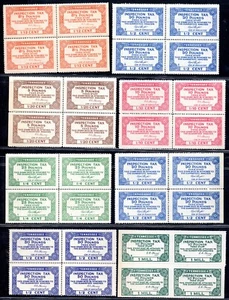 US 1920-1930 TENNESSEE INSPECTION TAX REVENUE 5, 10, 25, 50 & 100 POUNDS - Picture 1 of 4