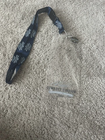 2009 Cowboys Stadium inaugural Season  Keychain Lanyard ticket holder Pin Dallas Cover