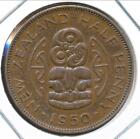New Zealand 1950 1/2 Penny George VI - Very Fine