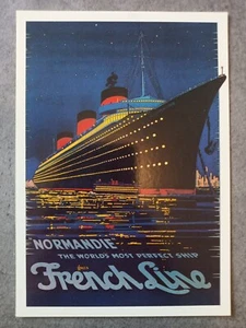 (CP031) Carte affiche illustrateur French Line "Normandie" - Foto 1 di 1