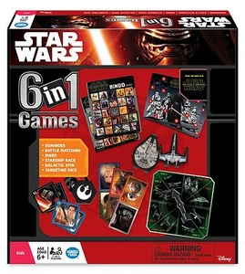 NUEVO Star Wars El Despertar de la Fuerza 6 en 1 Juego Colección Set Battle Match + Dominó - Imagen 1 de 2