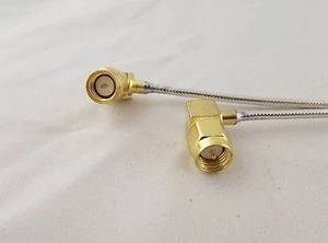 SMA Male Right Angle To SMA Male Right Angle Plug Jumper RF RG405 Cable 6in 15cm - Picture 1 of 6