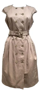 MICHAEL BY MICHAEL KORS BEIGE DOUBLE-BREASTED DRESS, 10, $395 - Picture 1 of 10