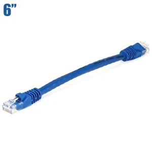 6" Cat6 RJ45 Ethernet LAN Network UTP Patch Cable Copper Wire Gold 550MHz Blue - Picture 1 of 2