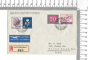 8.iv.46 Erstflug Genf Philadelhpia USA R-Zettel Geneve 1 Exp lettres 901 ; 61659