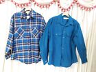 St. John's Bay  X Large Flannel Shirts 1 NWT  1 NWOT Teal Plaid and Teal Solid