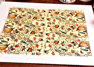 10 LGE NAPKINS 33x40cm BIRDS and BUTTERFLIES GREEN BKG DINING ALL OCCASIONS - Picture 1 of 2