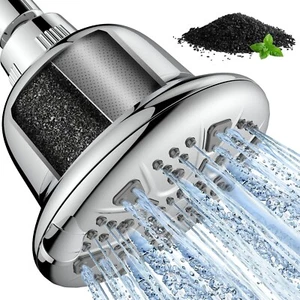 Filtered Shower Head Upgraded Activated Carbon Filter High Pressure Soften Water - Picture 1 of 7
