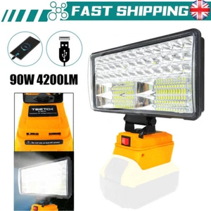 For Dewalt 18V/20V Battery LED Work Light Workshop Flashlights Torch Camping USB - Picture 1 of 9