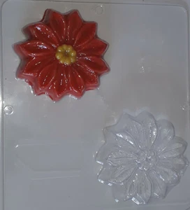 Weihnachtsstern Schokolade oder Seife tiefe Füllung 3/4" x 3,75" Durchmesser Form 2 Hohlräume - Bild 1 von 2