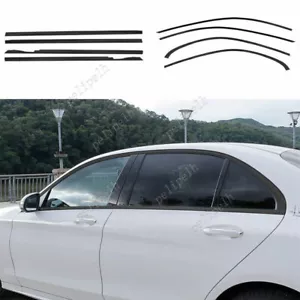 8X For Benz C-Class 2015-2021 Black Steel Windows Strip Sill Molding Cover Trim - Bild 1 von 11
