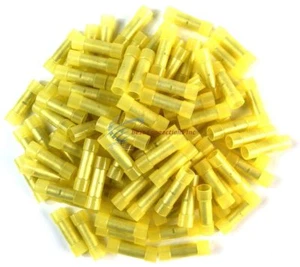 500 Pieces Metra 12-10 Gauge Yellow Nylon Butt Connectors Crimping Terminal - Picture 1 of 8