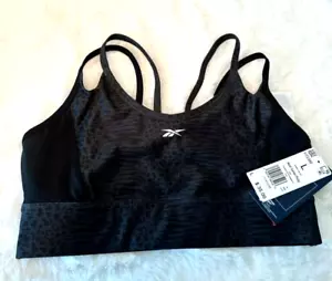 Reebok Sports Bra Womens Large Leopard Print Training Workout Activewear - Picture 1 of 10