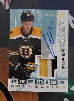 2015-16 Upper Deck Premier Super Rookie Colin Miller Auto Patch /99 - Image 1 of 2