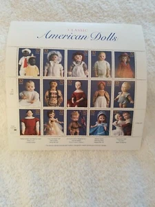 FOLK ART 1996 CLASSIC AMERICAN DOLLS 32 CENT STAMPS SHEET PANE UNUSED. - Picture 1 of 3