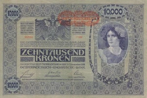 Lot Currency Austria Hungarian Reich 1918 WWI Banknote Kronen 10000 Circ Nice - Picture 1 of 2