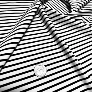 Tela de traje de baño Spandex elástica nailon/rayas blancas y negras estampado por yarda - Imagen 1 de 5