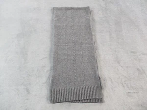 Brooks Brothers 346 Cable Knit Scarf Mens Wool Cashmere Gray 55x11 EUC - Picture 1 of 8