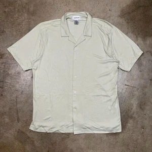 Vintage Alfani Camp Collar short sleeve button shirt cream size large - Picture 1 of 3