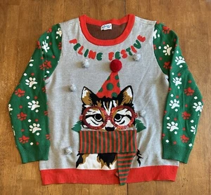 Damen Katze Ugly Christmas Pullover XL Feline Festlich - Bild 1 von 7