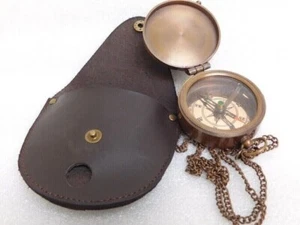 Antique Brass Compass Custom Engraved Compass Vintage Gift For Christmas - Picture 1 of 8