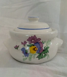 Trinket Jar ADORABLE with Violets Flowers - Picture 1 of 4