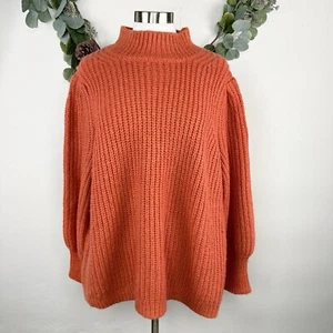 Boden Sweater Womens US 16 18 UK 20 Wool Alpaca Blend Chunky Knit Mock Neck Rust - Picture 1 of 7